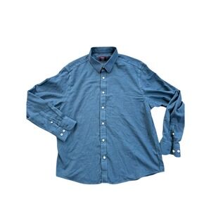 UNTUCKit Men's Blue Textured Button Down Shirt X-Large Wrinkle-Free